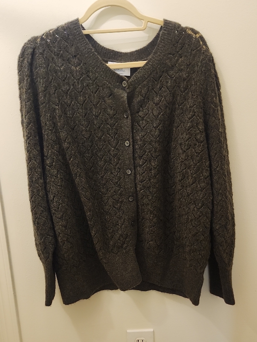 Old Navy Olive Green Cable Knit Cardigan